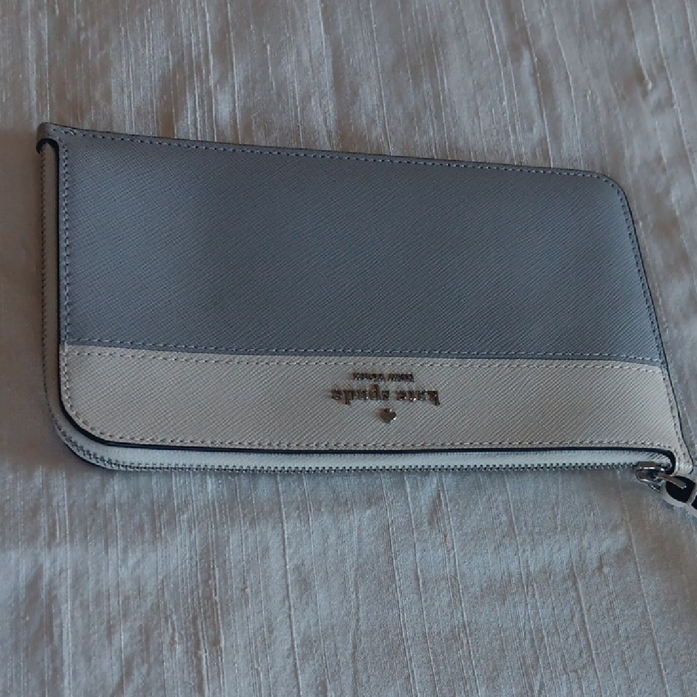 🩶Kate Spade Wristlet Wallet in Gray and Cream - Picture 7 of 8